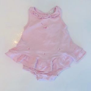 Kissy Kissy Baby Girls Light Pink Embroidered Flower Romper - Size 3-6 Months